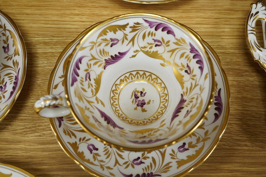 A Grosvenor china part tea set, c.1900, largest 25cm wide. Condition - varies